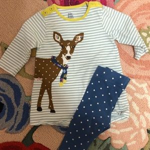 Baby Boden deer tunic and leggings set 6-12 month